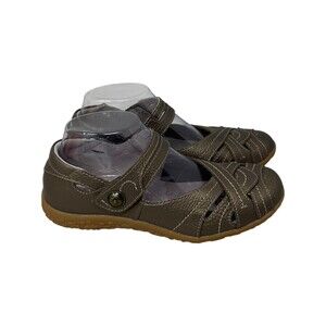 Spring Step Flats Women's Size 8.5 Wide Gold Mary Janes Leather Casual Comfort